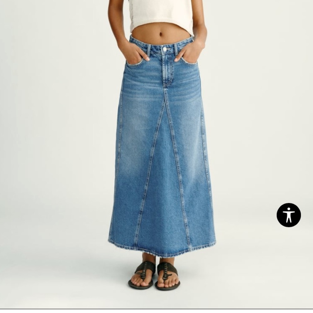 Zara maxi denim skirt